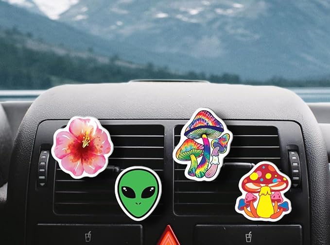 WIRESTER Set of 4 Fresh Scented Car Air Freshener Vent Clip, Decorative Accessories, Interior Decoration for Cars - Dogs, Cats, Animal