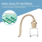 5PCS Car Air Freshener, Hanging Air Freshener Diffuser, Empty Glass Perfume Bottle, Diffuser Oil Aromatherapy Fragrance Perfume Vials with Wooden Caps and Hanging String