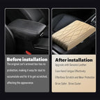 Car Center Console Cover, Memory Foam Leather Vehicle Armrest Seat Box Pad Protector, Comforable Waterproof Automotive Center Middle Cushion Mat Accessories, Universal Fit (Coffee)