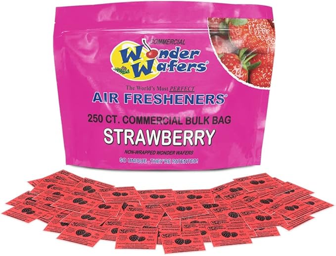 Wonder Wafers 250 Count Unwrapped Automobile Professional Use Air Fresheners Car and Truck Detail (Strawberry)