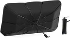 EcoNour Car Umbrella Windshield Sun Shade | Universal Fit Foldable Car & Truck Sun Shade | Double Layer Windshield Cover for SUV, Sedan & Truck | Sun Shade Cover for Front Baby Window Shades - 57"x30"
