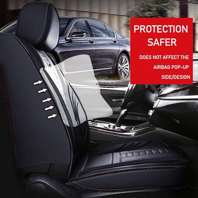 for Toyota CHR Seat Covers 2018-2026, Full Coverage Customized Car Seat Covers, Premium Leather Waterproof Stain-Resistant Easy to Install (Luxury 5 Seats, Black)