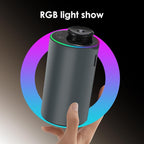 Waterless Essential Oil Diffuser with 8 Color LED Night Light, 3 Mist Levels & Timers, Portable Rechargeable Aromatherapy Diffuser for Home Car Room Studio Office, Black Metal (Grey)