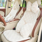 4 Pack Car Neck Pillow and Lumbar Support Cushion Plush Butterfly Knot Headrest Pillow Comfortable Waist Support Cute Car Interior Decor