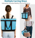 mosago Commercial Insulated Food Delivery Bag 39L, Heavy Duty Thermal Catering Tote with Zipper, Leakproof Hot & Cold Transport Bag for Restaurant & Professional Drivers, Blue