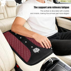 Bling Car Center Console Cover, Crown Crystal Rhinestones Vehicle Armrest Mat Protector, Anti Slip Sparkling Automotive Arm Rest Seat Box Cushion Pad Decor Accessories, Universal Fit (Wine Red)