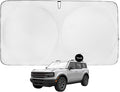 Windshield Sun Shade -Certified 99.87% UVB & 99.02% UVA Car Sun Shade. Award Winning Sunshade - Patented Technology | Compatible for Ford Bronco Sport (2021-2026) | Car Shades by Kinder Fluff