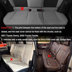 Black Panther Luxury PU Leather Rear Car Seat Cover, Compatible with Compact,Small and Medium Vehicles, Adjustable Length 49-55'', Diamond Pattern Embroidery (Black)