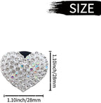 Bling Heart Air Vent Clips, 4 Pcs Silver Heart Car Air Fresheners Vents Clips Car Diffuser Diamond Car Interior Decor Charm Cute Car Accessories Car Decoration for Women + Cute Butterfly Mask Hook