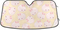 Cute Pink Bunny Car Windshield Sun Shade Rabbit Animal Foldable UV Ray Sun Visor Protector Sunshade to Keep Your Vehicle Cool (55" x 27.6")