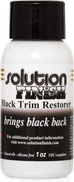 Solution Finish - Black Plastic & Vinyl Trim Restorer - Use for Car and Truck Detailing, No Wet Look, Instantly Revives Color to Trim, Bumpers, Mud Flaps, Etc., Black (1 oz)