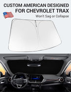 Proadsy Windshield Sun Shade for Chevrolet Trax 2024 2025 2026 Custom Fit Foldable Front Sunshade Protector Sun Visor Blocks UV Rays Keep Car Cooler Accessories