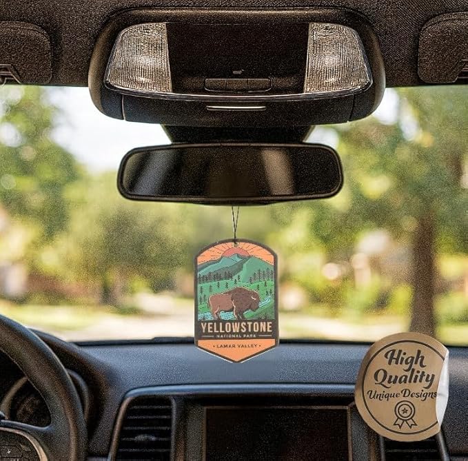 Outdoor Adventure Car Air Freshener 3 Pack Scented With Premium Oils By Fresh Fresheners (Yellowstone National Park)