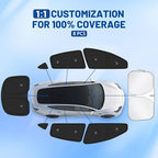 8pcs Car Window Shades for Tesla Model Y 2025 2026 Upgrade with Suction Cups [Suction No-Fall] | Full Coverage Window Covers Sunshades for Camping | Privacy Window Shade for Front, Rear, Side Windows