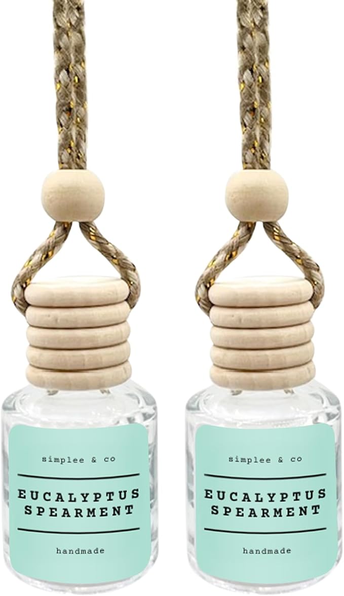 Eucalyptus & Spearmint Car Air Hanging Essential Oil Diffuser, Car Air Freshener Diffuser with Long Lasting Essential Oils, Aromatherapy Vehicle Diffuser by Simplee & Co