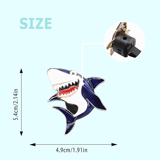 Shark Air Vent Clip Car Air Freshener Ocean Themed Car Decor Long Lasting Essential Oil Diffuser Beach Decorations for Women Teens