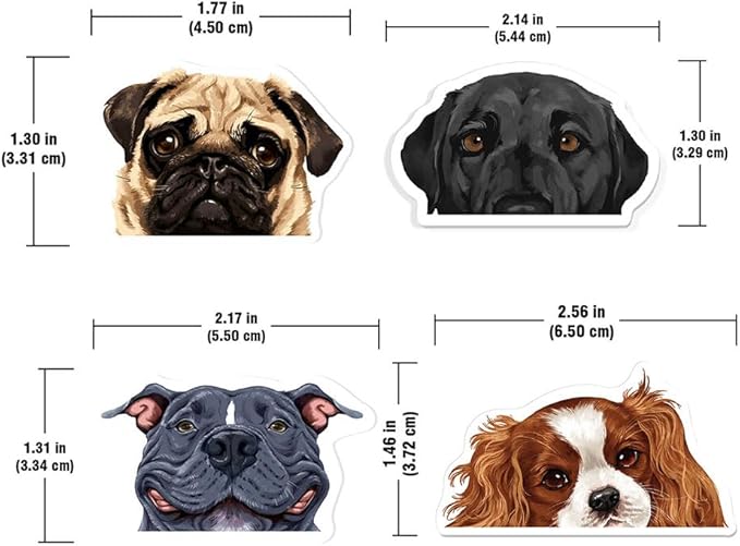 WIRESTER Set of 4 Fresh Scented Car Air Freshener Vent Clip, Decorative Accessories, Interior Decoration for Cars - Dogs, Cats, Animal
