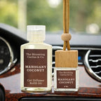 Car Air Freshener, Luxury Car Diffuser with 1 Oz Refill, Phthalate Free Fragrance – Long Lasting Scent | Refillable Hanging Air Freshener for Car, Home, Office | Made in USA (Mahogany Coconut)