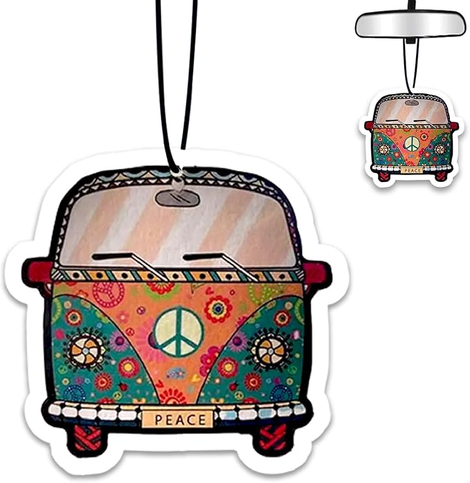 1PCS Car Air Fresheners,Peace Bus Car Air Fresheners for Cute Mirror Freshener Mirror Scented Hanging Cute Car Accessories Decor Interior Home,Peace Bus Gifts for Women Men Friends Wife