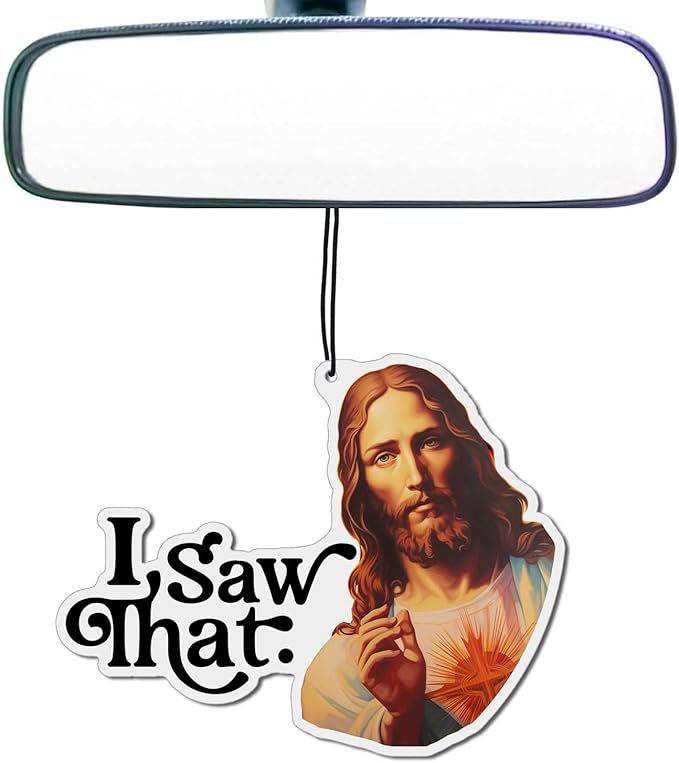 I Saw That, Funny Car Air Freshener, Christmas Car Ornament, Car Accessories For Men, Stocking Stuffer, Cute Car Accessories, Rearview Mirror Accessory Hanging Car Air Freshener, Pack of 4