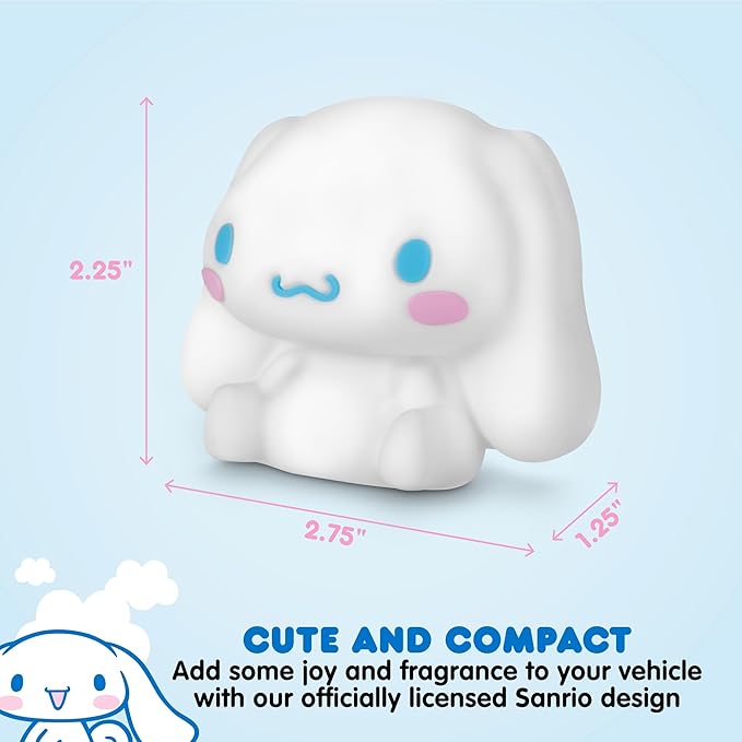 Sanrio Cinnamoroll Car Trunk Organizer, Steering Wheel Cover, Air Freshener & Refill – Cute, Collapsible, Heavy-Duty Storage & Car Accessories for Groceries, Tools, Travel – 12.5"L x 12.5"W x 9"H