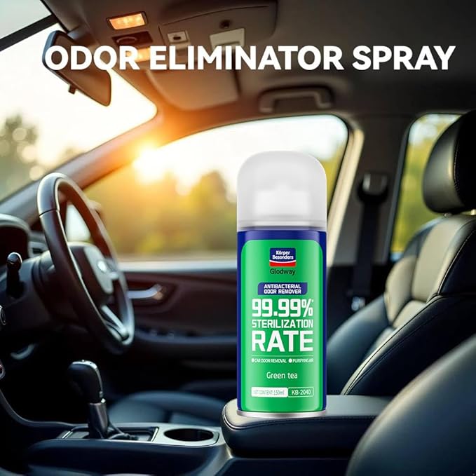 GLODWAY Car Air Freshener Spray,Green Tea Scent, 6 OZ Odor Eliminator,4 Pack, for Cars, Trucks, RVs, Home