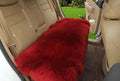 Winter Warmth: Universal Sheepskin Seat Cushion Cover - Natural Wool, for Cars, Trucks, SUVs & Vans - Cozy & Stylish Driving Companion Rear Wine Red
