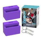 Morlike Silicone Seatbelt Secure Buckle Safety Cover Lock (Purple, 2 Pack)