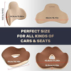 Coverado Car Seat Cushion and Lumbar Support Pillow, Memory Foam Ergonomic Back Support Driving Seat Cushion for Sciatica, Tailbone, Back Pain, Non-Slip Washable Cushion for Car, Driver, Office