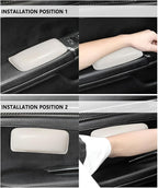 2PCS Car Knee Cushion,Soft Leather Car Door Armrest Pad for Knee Leg Elbow,Universal Car Center Console Cushion Pad Comfort Pillow Car Interior Accessories for Most Car SUV (Beige)
