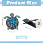 4 Sets Sea Turtle Air Vent Clips Blue Turtle Air Fresheners 32x33.5x46mm Ocean Theme Car Decoration Accessory Refillable Outlet Diffuser for Men Women Car Interior Decoration Gifts