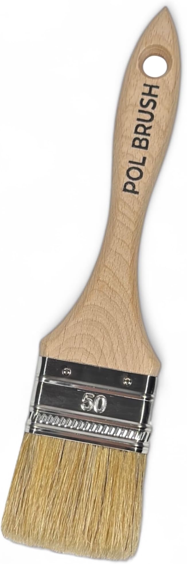 2 Inch Flat Paint Brush - High European Quality - Natural Bristles - for Home, Wood, Walls, Art, Trim & Furniture - for Acrylic, Oil, Stain, Chalk & Latex Paints