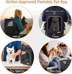 Lekereise Cat Backpack Carrier for Small Dogs and Medium Cat Puppy Kitten Bunny Pet Carrier Backpack Collapsible with Fully Ventilated Mesh with Safety Leash(Black)