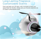 White & Black Bear Car Air Freshener with 6-Color Auto Light Up & 4 Scented Tablets – Subtle Fragrance, Decorative Auto Accessories, Cute Mother's Day and Father's Day Small Gift