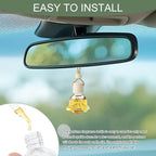 5PCS Hanging Car Air Freshener, Car Air Freshener Diffuser, 8ml Hanging Essential Oil Diffuser Bottle, Auto Interior Cute Glass Empty Perfume Bottle Ornament for Most Vehicles (Rose)