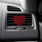 Car Diffuser, Car Air Fresheners Vent Clips, Rhinestone Heart Shaped Crystal Car Air Freshener Vent Clips, Bling Air Vent Clips Bling Inter Decor Accessories Fit for Cars, Trucks (Red)