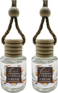 Lapew Vanilla Cream Car Diffuser Air Freshener – 45+ Days of Long-Lasting Freshness, 2-Pack Hanging Diffusers for Car, Home & Office, Made in USA + Bonus 2 Free Car Wipes!