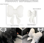 LYFJMUS 4 Pack Plush Bow Car Headrest Pillow and Lumbar Support Pillow Soft Butterfly Car Neck Pillows for Driving Cars Decor (Black)