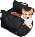 PET MARVEL Dog Car Seat for Small Dogs Up to 25 lbs, Pet Booster Seat & Travel Carrier with Safety Leash and Thick Cushion, Fully Detachable Washable Pet Bag with Storage Pocket, Portable, Black