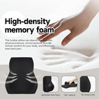 Memory Foam Lumbar Support Pillow for Car, Highly Supportive Back Cushion for Driving, Wheelchair, Office, Home and TravelMemory Foam Lower Back Cushion for Low Back Pain Relief