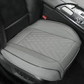 GIANT PANDA 2pcs Front Car Seat Covers Bottom Seat Covers, PU Leather Driver Car Seat Protectors Fits 95% of Vehicles, Wrapping Around The Bottom (Grey)