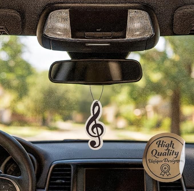 Fresh Fresheners Cute Funny Car Air Fresheners 4-pack Scented With Premium Oils (Treble Clef)