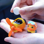 Car Air Freshener Cute Cartoon Yellow Duck Pilot Car Diffuser Rotating Propeller Automotive Air Outlet Fan Creative Car Perfume Decoration Cool Car Accessories Comes with 4 Fragrant Tablets