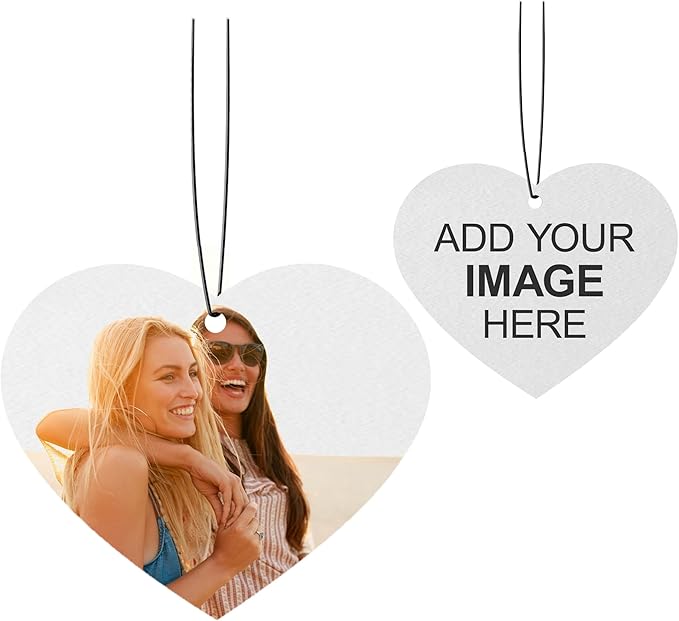 Instafreshener Custom Hanging Air Freshener | Heart | Custom Air Fresheners with Picture or Text for Car, Closet, Bathroom, Locker & Office Decor