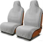 Grey Car Seat Covers, 2PCS Premium Auto Seat Towel Fit Cars SUV Trucks, Ideal Gift for Active People Who Work Sweat Swim Run Beach