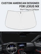 Proadsy 2026 Upgrade Windshield Sun Shade Custom Fit Lexus NX 2022-2025 2026 4-Layer Foldable Front Sunshade Protector Sun Visor Blocks UV Rays Keep Car Cooler