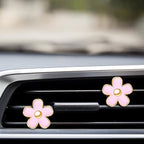 Frienda 6 Pcs Daisy Flower Air Vent Clip Accessories Air Conditioning Outlet Clip Car Air Freshener Dashboard Accessories Charm Car Inter Decor(3 cm, 3.3 cm,Pink)