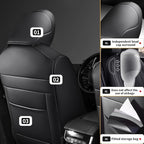 AOMSAZTO Custom Fit Seat Covers for Mazda CX-30 2020 2021 2022 2023 2024 2025 CX30 Car Seat Covers Full Set Black Faux Leather Compatible Airbag（New-CX30）