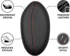 Car Knee Cushion, Car Center Console Leg Elbow Pad, Soft Comfortable Leather Thigh Support Rest Pad, Universal Auto Door Armrest Pad for Most Vehicles (Right Red)