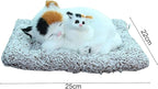 Walbest Cute Sleeping Cat Car Bamboo Charcoal Air Purifying Bags - Fluff Kitten Ornament Charcoal Bags Odor Absorber for Car Dashboard Decorations White